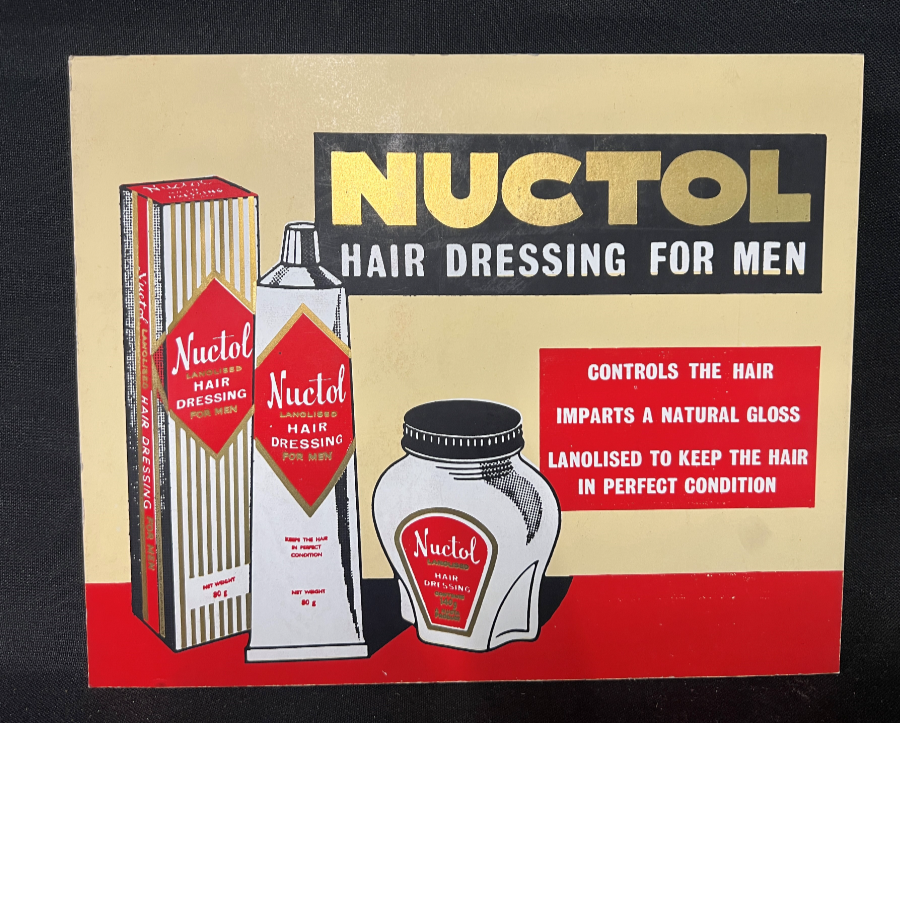 Original vintage Nuctol hair cream barber shop advertising card - VIN974X - 3 Available
