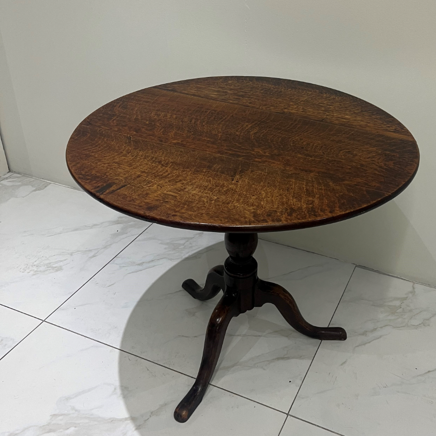 Antique Round Tilt Top and Occasional Table on Cabriolet Legs - VIN994P