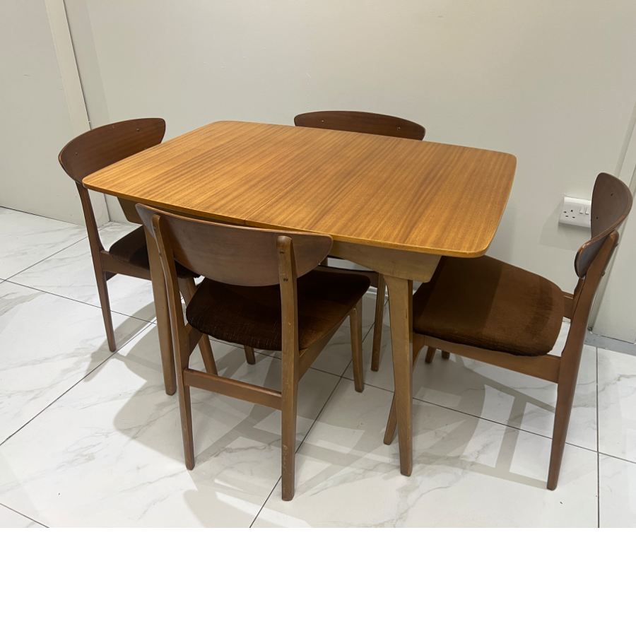 1960’s Teak Extendable Dining Table with 4 Chairs - VIN1004h