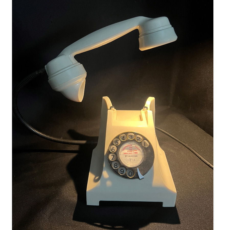Rotary Dial Telephone Vintage Cream Lamp 1970s- VIN891R
