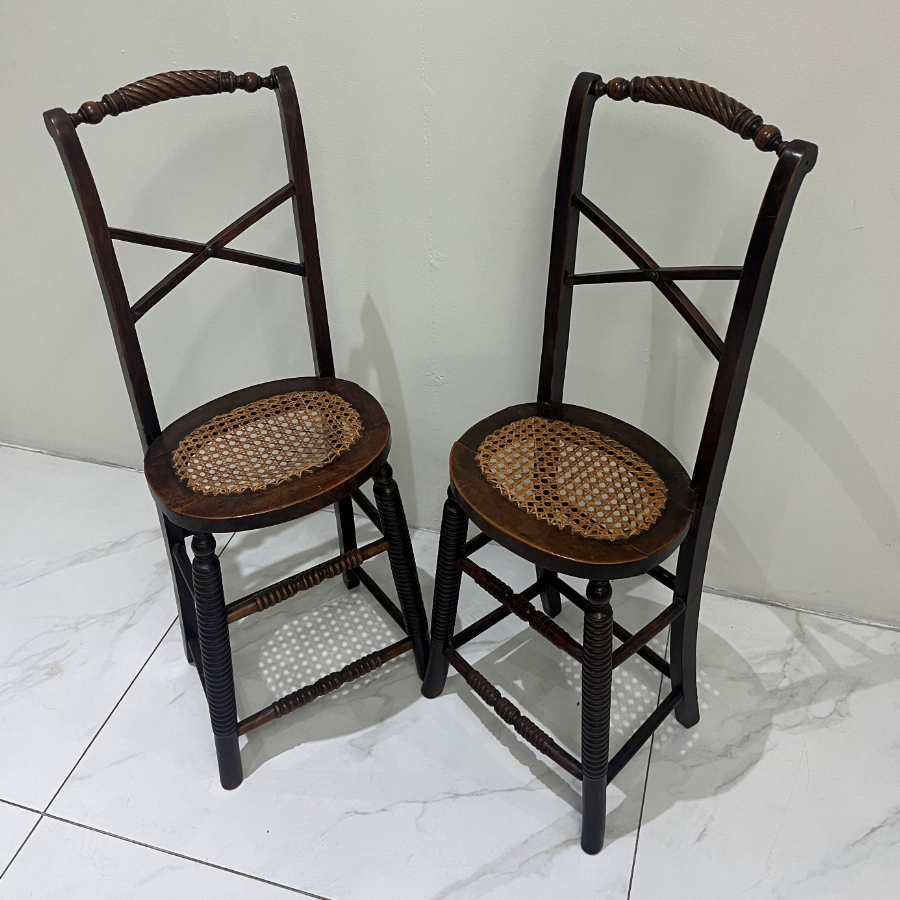 Rare Pair pf Mid 19th Century Victorian Child's Correctional Chairs - VIN1009Y