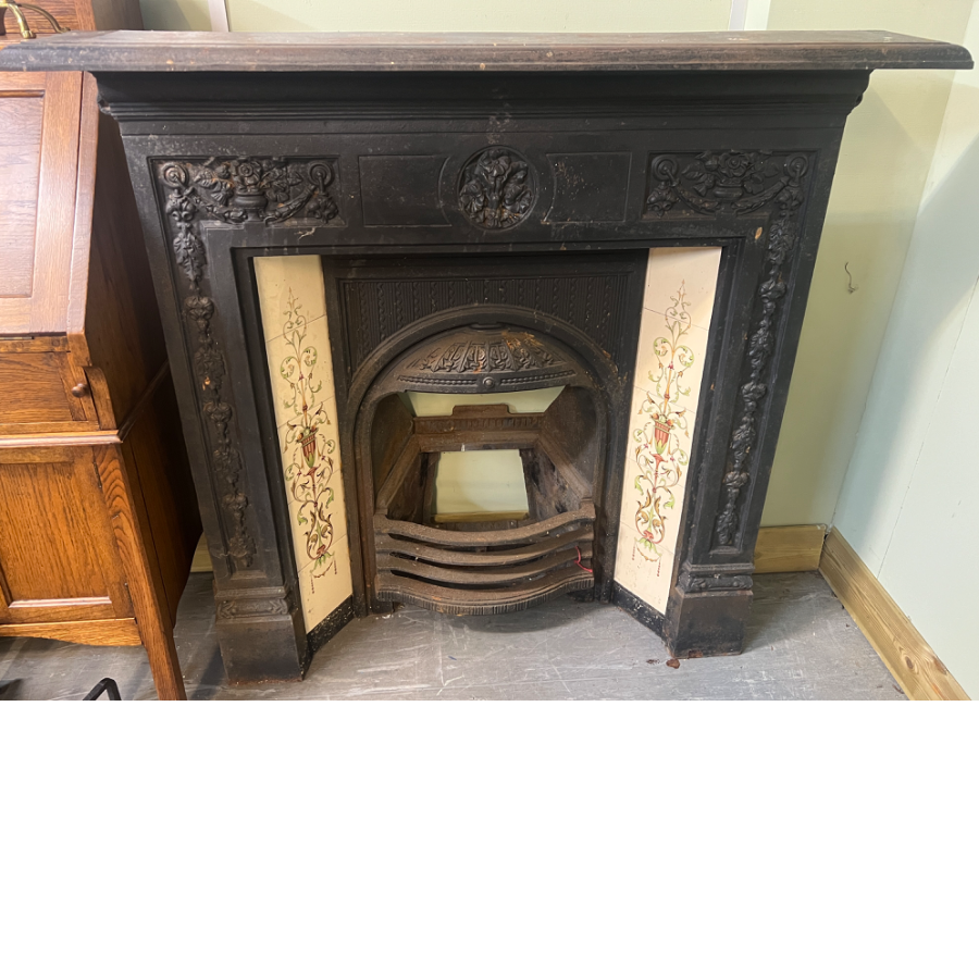 Cast Iron Fire Surround with Tiled Insert - VIN960P