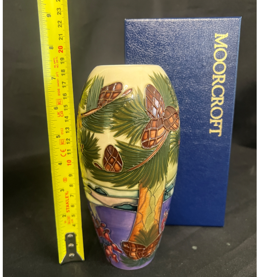 Boxed Moorcroft Furzey Hill Pattern Vase - VIN1012P