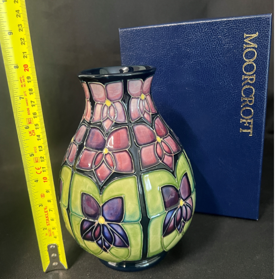 Boxed Moorcroft 'Violets' Bulbous Vase - VIN1012L
