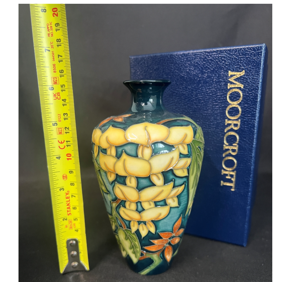Boxed Moorcroft Wisteria Vase - VIN1012k