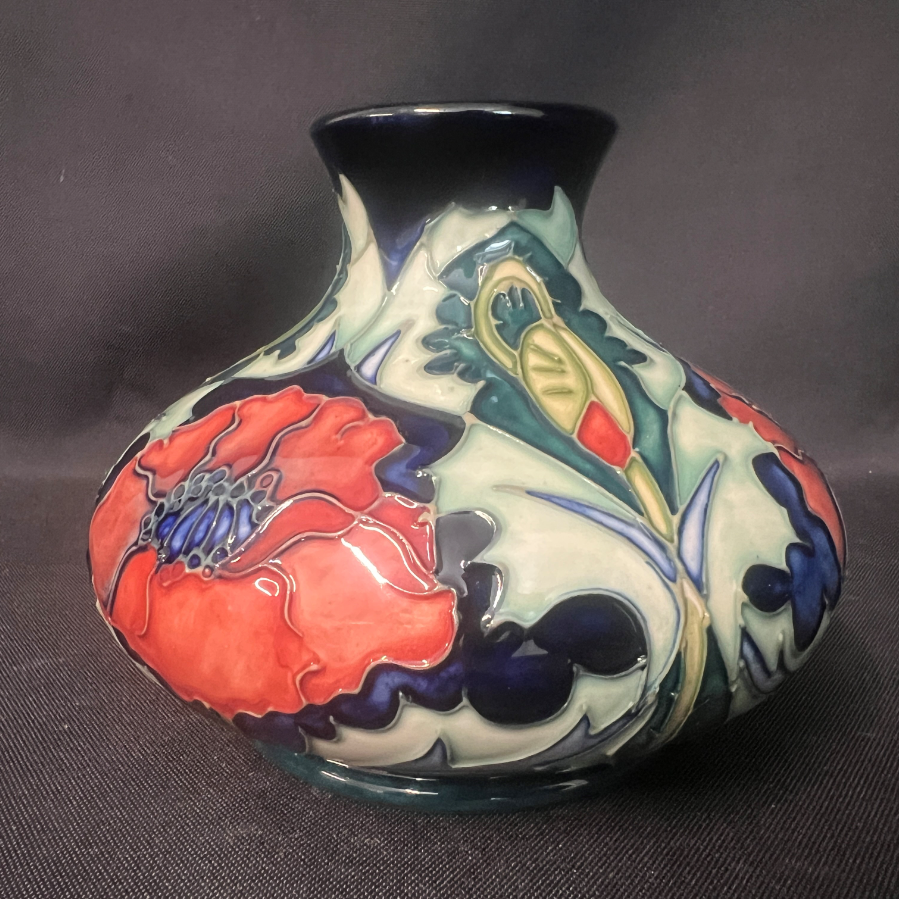 Moorcroft Poppy Squat Bulbous Vase - VIN1012L