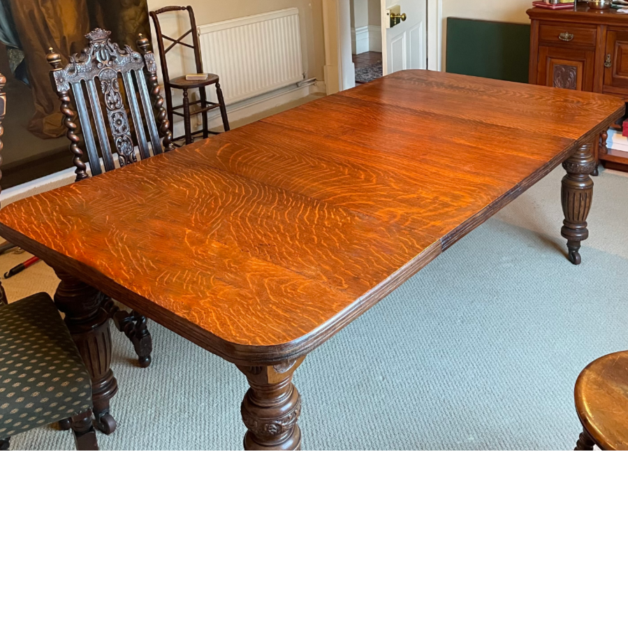 Original Victorian Oak Extending Dining Table  - VIN1009L