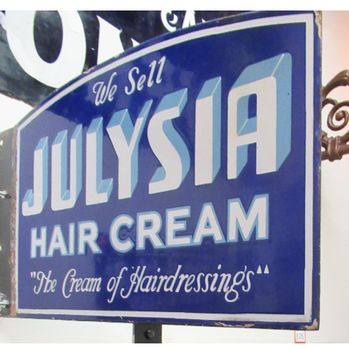 Antique Enamel Julysia Hair Cream Sign VIN156A