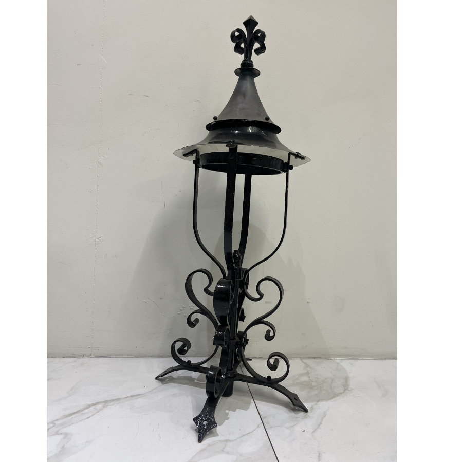 Antique Wrought Iron Standing Lantern - VIN961P