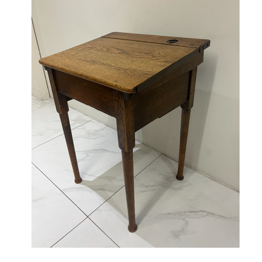 Vintage Solid Oak School Desk - VIN1023L