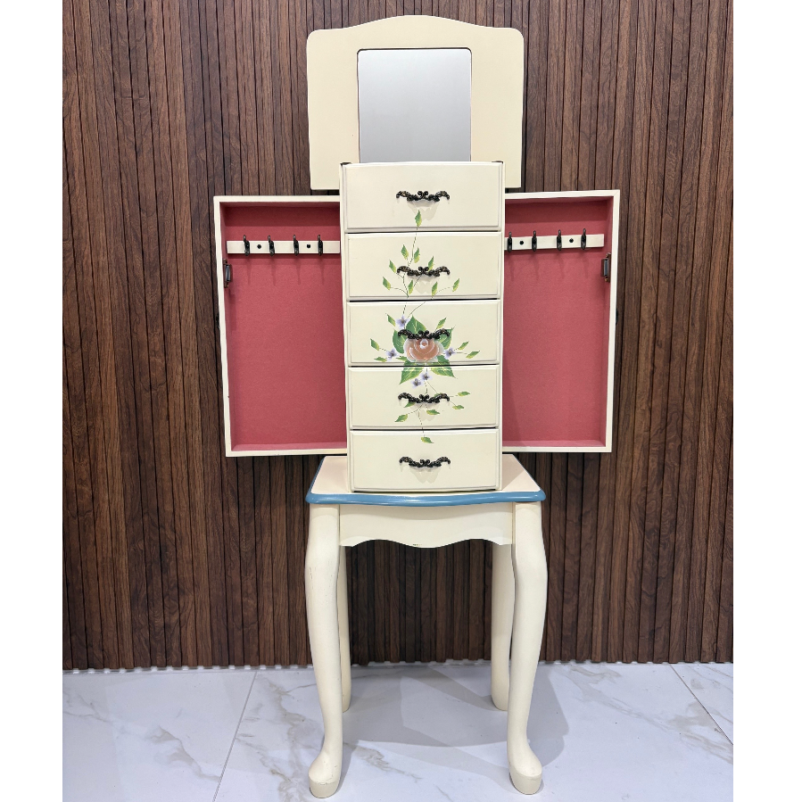 Traditional Off-White Jewellery Armoire - VIN1128M