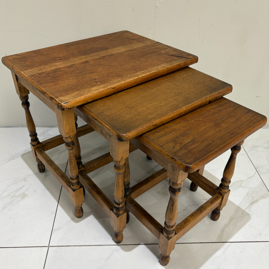 Vintage Oak Nest of 3 Coffee Tables - VIN1132H