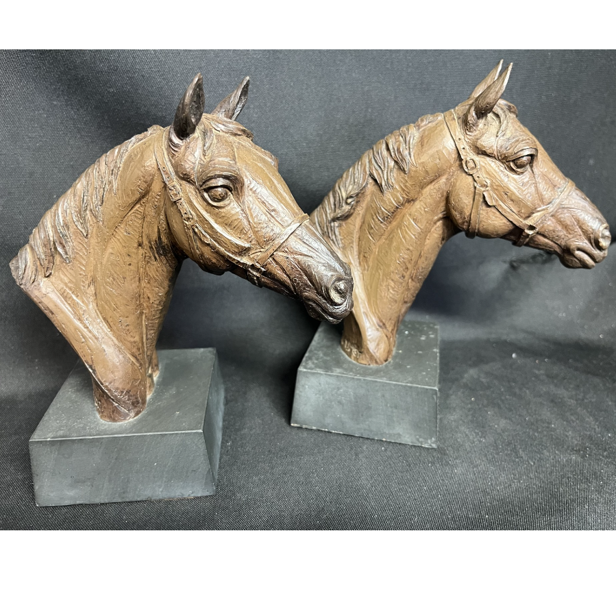 Horse Head Sculpture On Base - 2 Available - VIN1132X