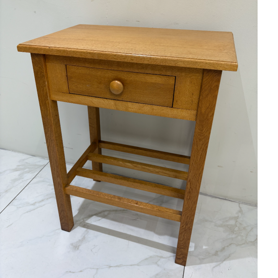 Vintage Oak Single Drawer Side Table - VIN1135W