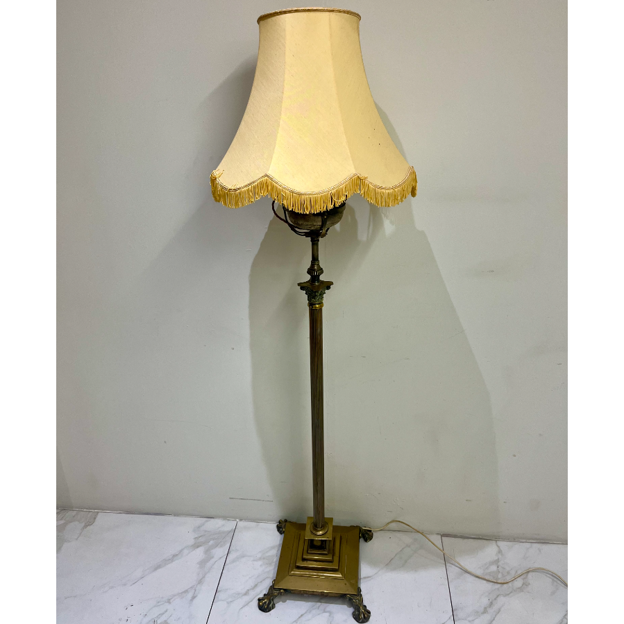 A Brass Antique Corinthian Standard Lamp Converted From An Oil Lamp - VIN1134S