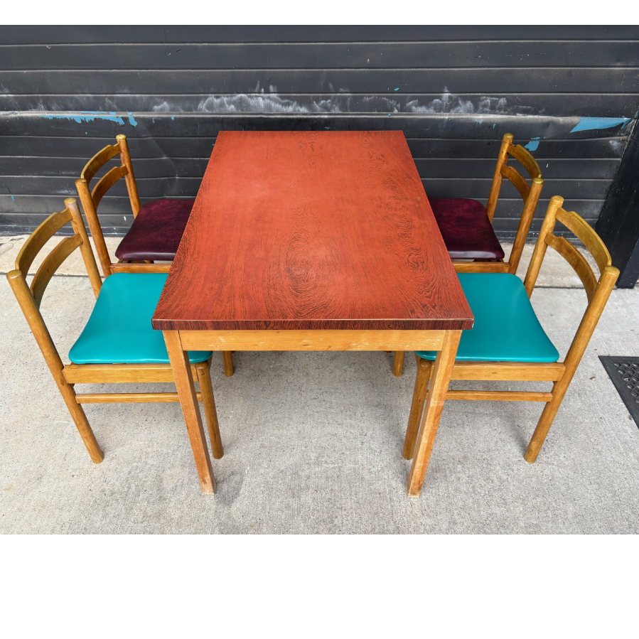 Mid Century Dining Table + 4 Chairs - VIN1135G