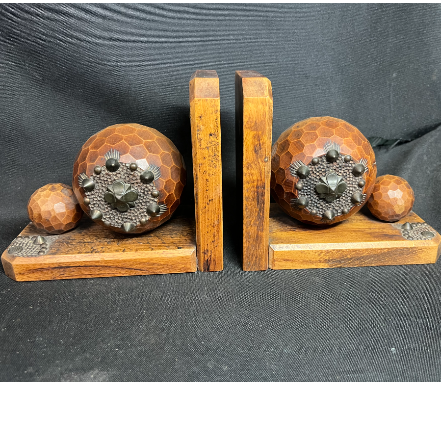 Pair of Art Deco Faceted Ball Bookends - VIN1127K