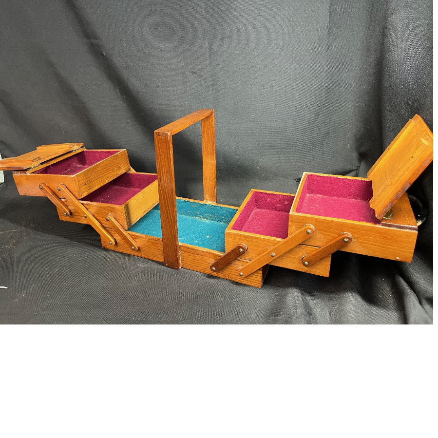 Cantilever Wooden Sewing Box - VIN1130Q