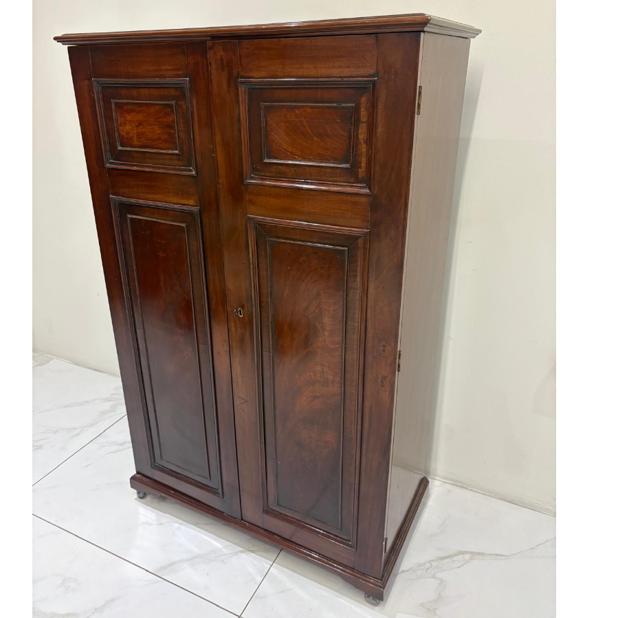 Antique 2 Door Mahogany Lockable Hall Cupboard - VIN1149W