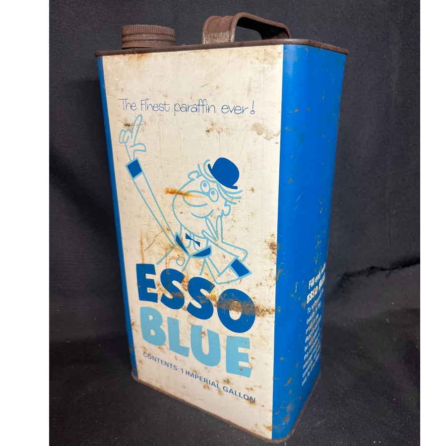 Vintage 1970s Rare Esso Blue Paraffin 1 Gallon Can - VIN1143C