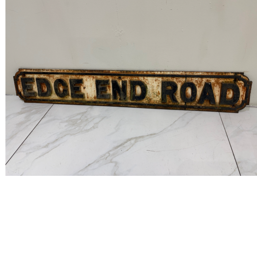 Original Victorian Cast Iron Heavy Town Street Sign For Edge End Road - VIN1147L
