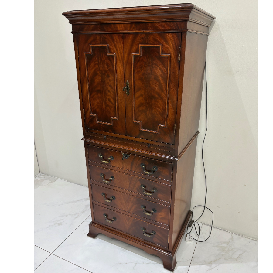 Vintage Tall Mahogany Drinks Cocktail Cabinet - VIN1142W