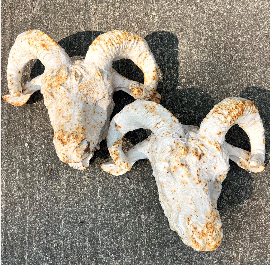 Pair of Cast Iron Rams Heads - VIN1124B