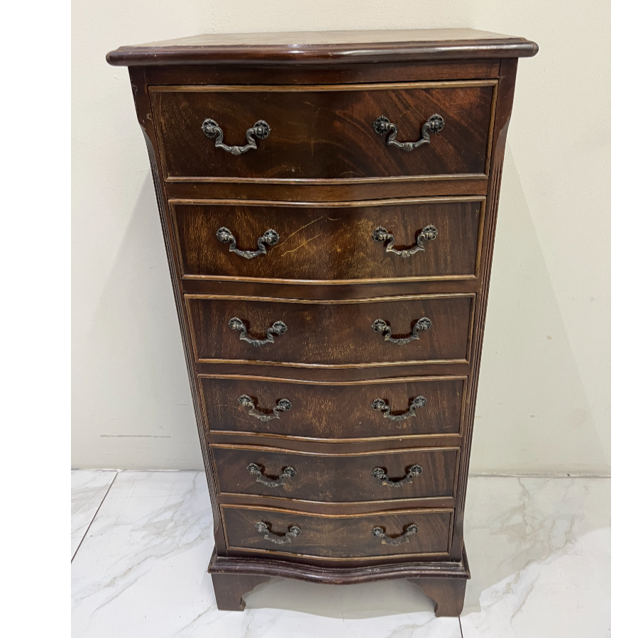 Mahogany Tall Narrow Chest of 6 Drawers - VIN1145C