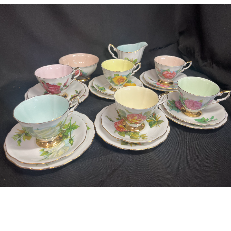 Royal Standard Harry Wheatcroft Roses Harlequin Tea Set - VIN1149O