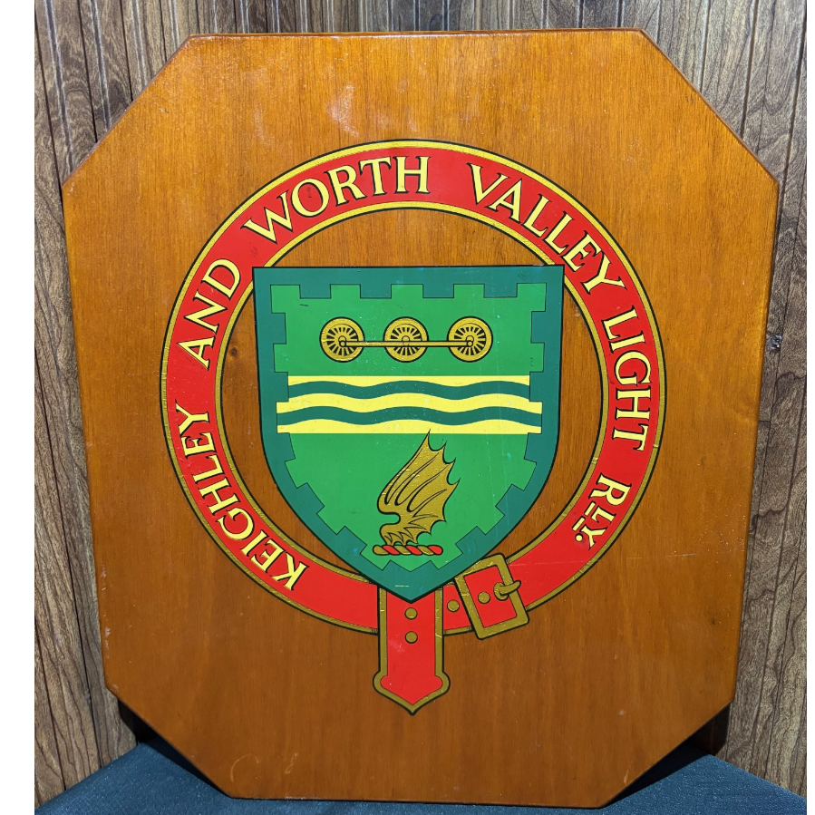 Antique Keighley and Worth Valley Light Railway Crest Wooden Plaque - VIN1150K - COPY