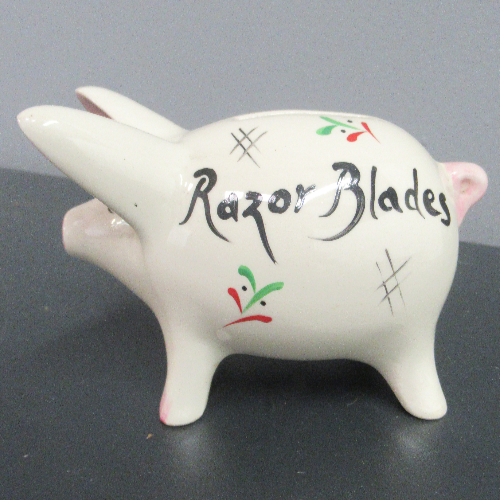 Vintage Pig Razor Blade Storage VIN365A