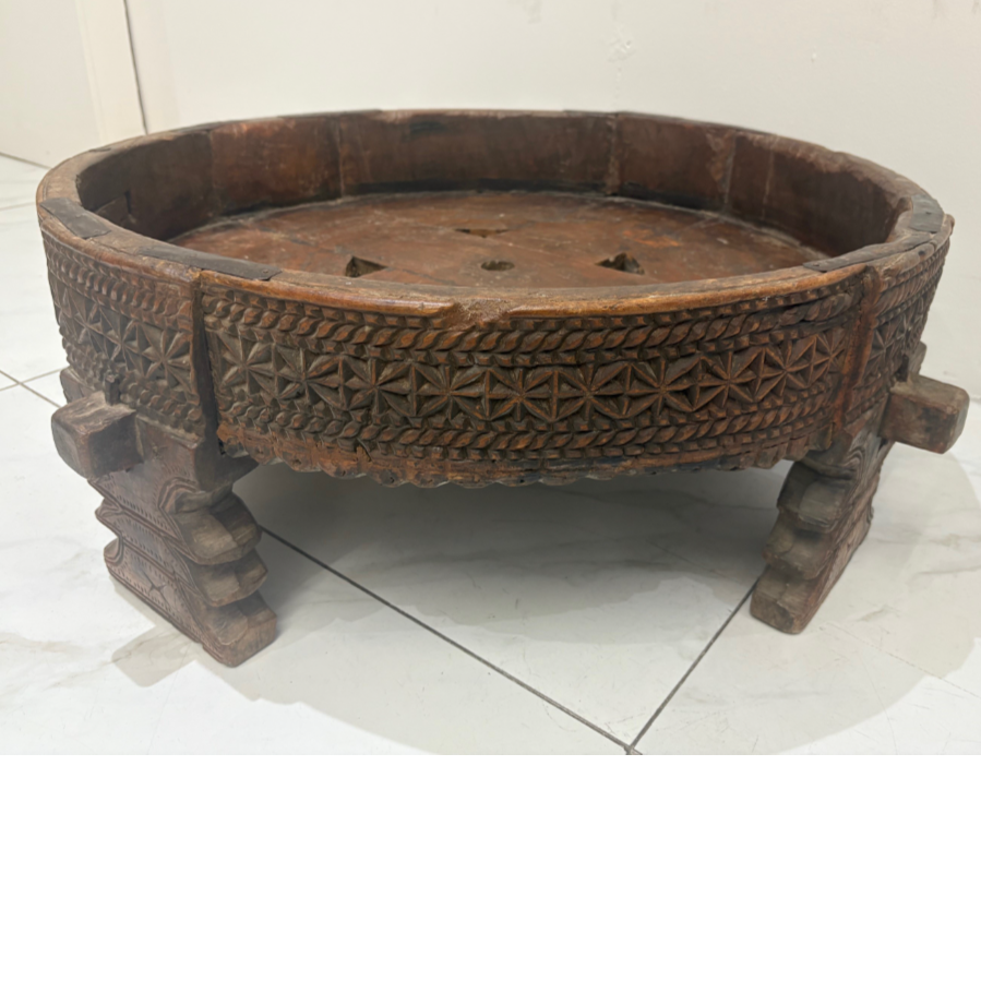 A finely carved antique Indian Chakki - VIN1161M
