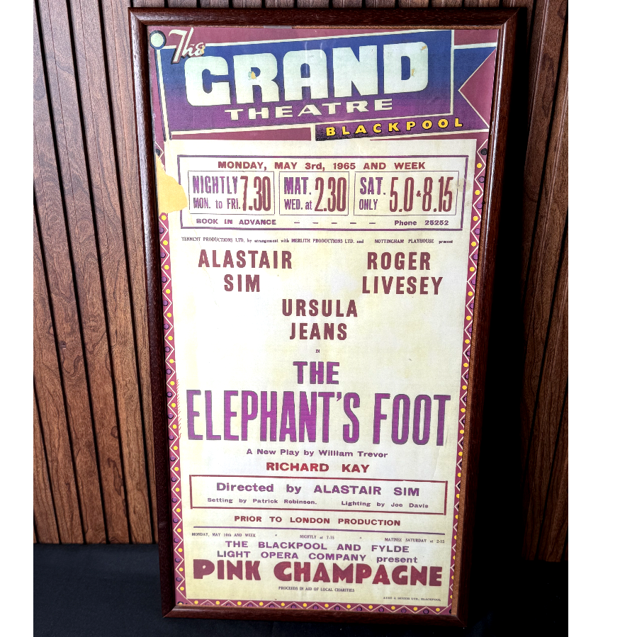 Original 1965 Theatre Adverting Play Bill for The Grand Theatre, Blackpool - VIN1151Q