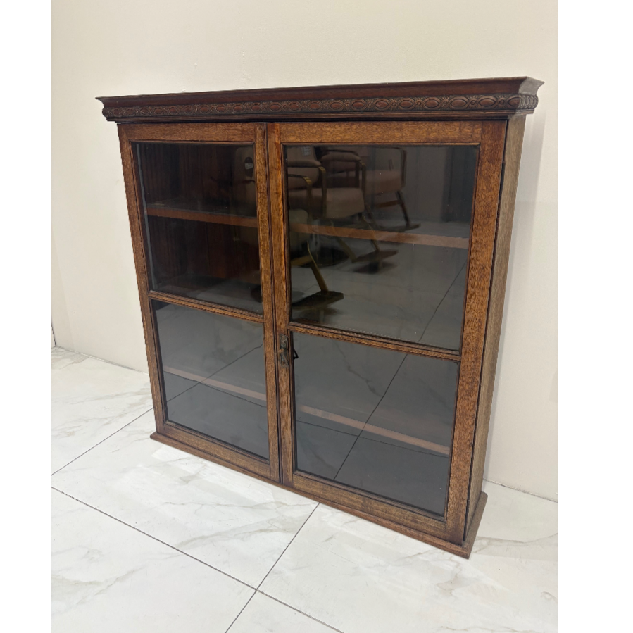 Antique Glass Fronted 3 Shelf Bookcase/Display Cabinet - VIN1157R