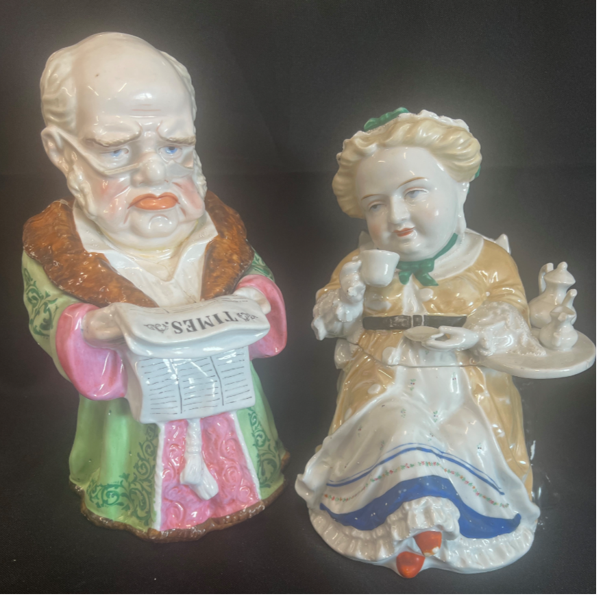 Rare pair of 19th Century Porcelain Tobacco Jars - VIN902B