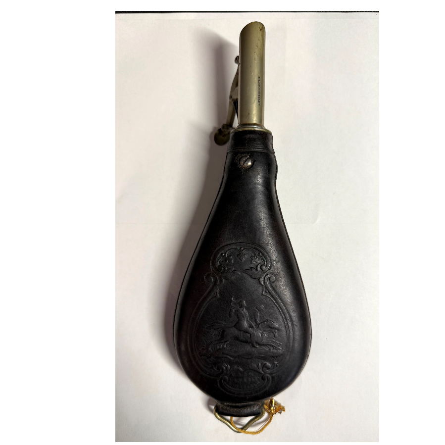 Leather Hunting Powder Flask - J W Hawksley - VIN1161O