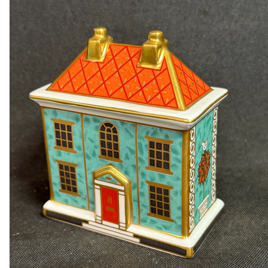 A Royal Crown Derby miniature model house, The Mulberry Hall Georgian Dolls House - VIN1150Q