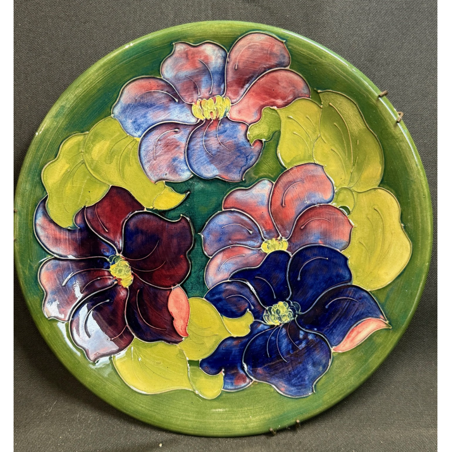 Moorcroft Pottery Clematis Pattern Plate - VIN1177D