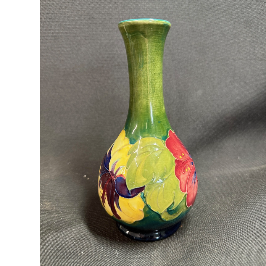 Moorcroft Hibiscus Pattern Bud Vase - VIN1177E