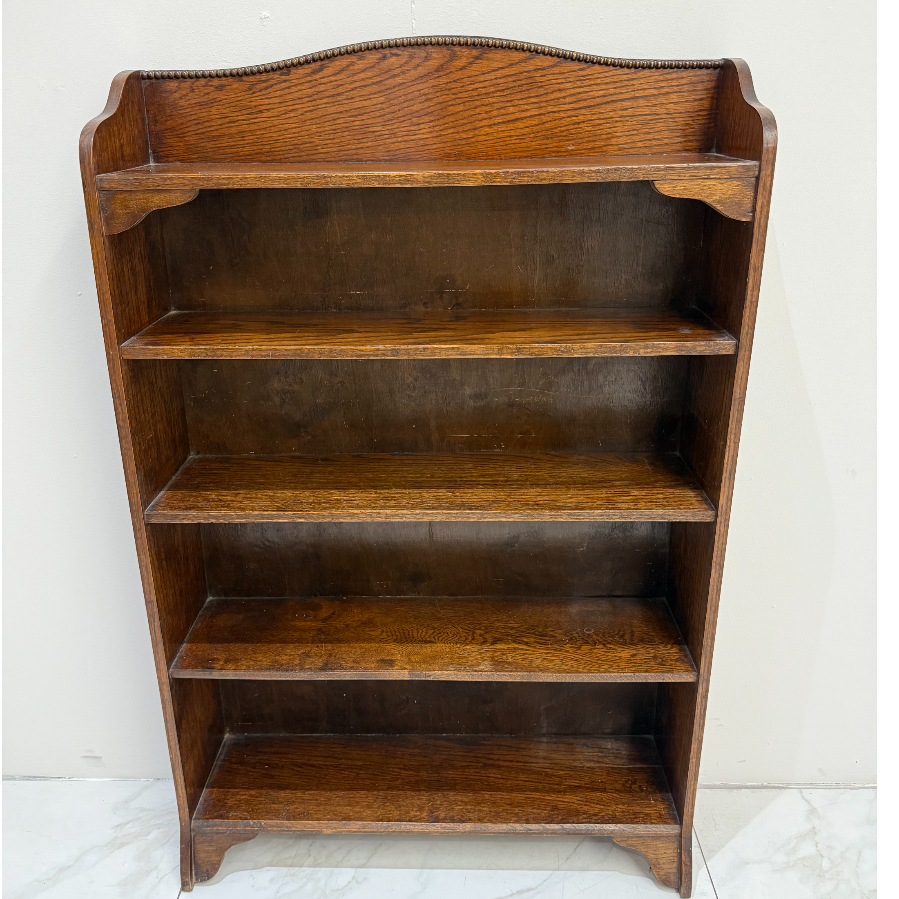 Antique Open Oak Five Shelf Bookcase - VIN1173H