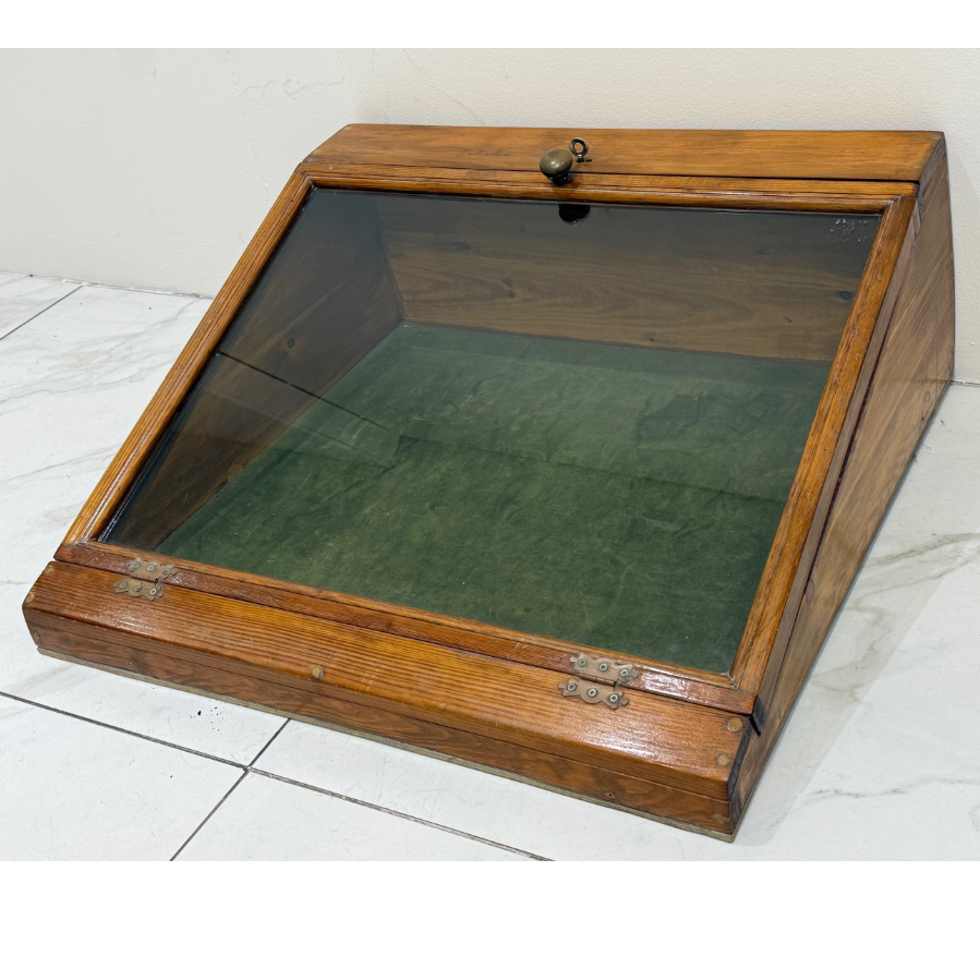A Small Victorian Sloped Table-Top Display Cabinet - VIN310A