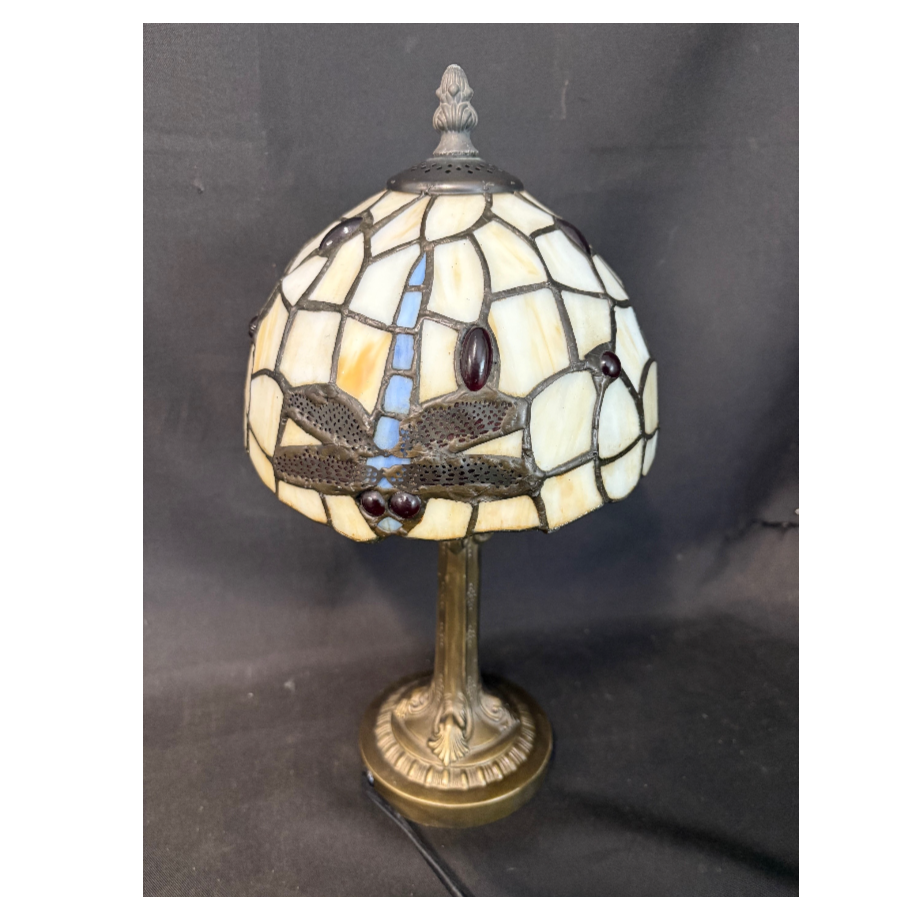 Red Dragonfly Tiffany Style Bedside Lamp - VIN1182G