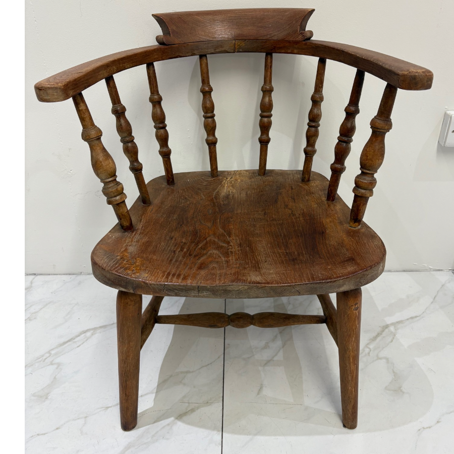 Antique Smokers Bow Captains Chair - VIN1009V