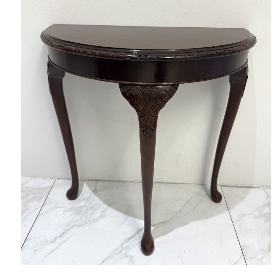Carved Half Moon Console Table - VIN1122J