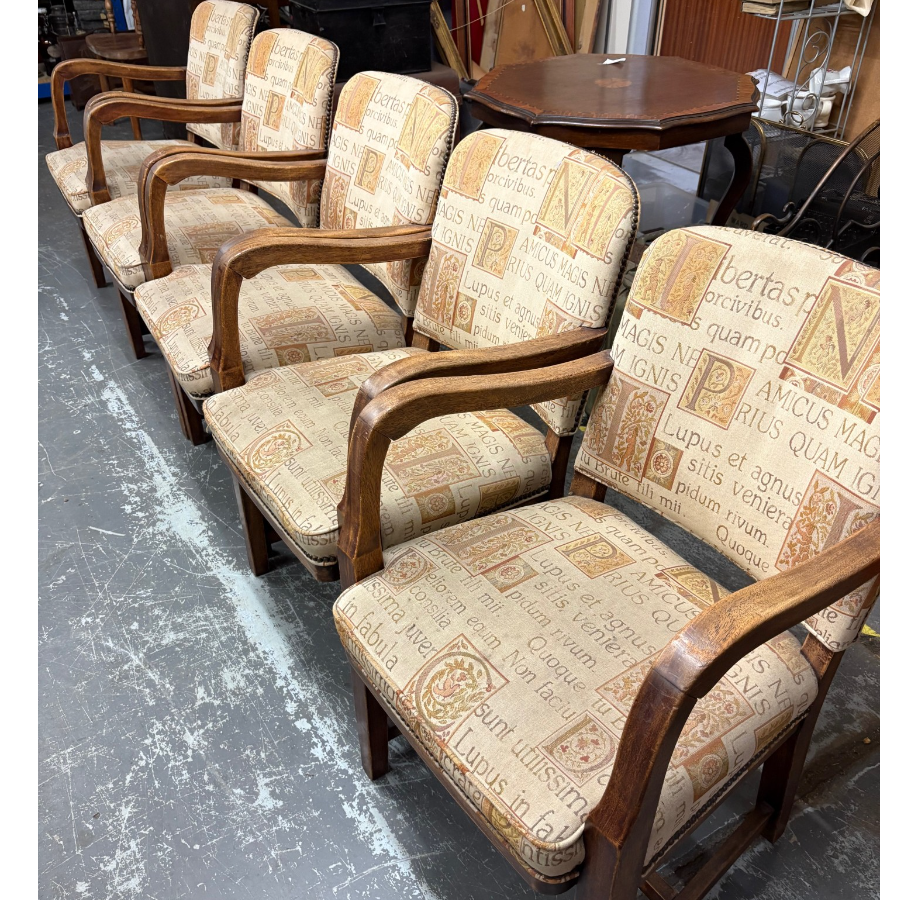 Set of 5 Vintage Armchairs with Distinctive Latin Upholstery - VIN1103O