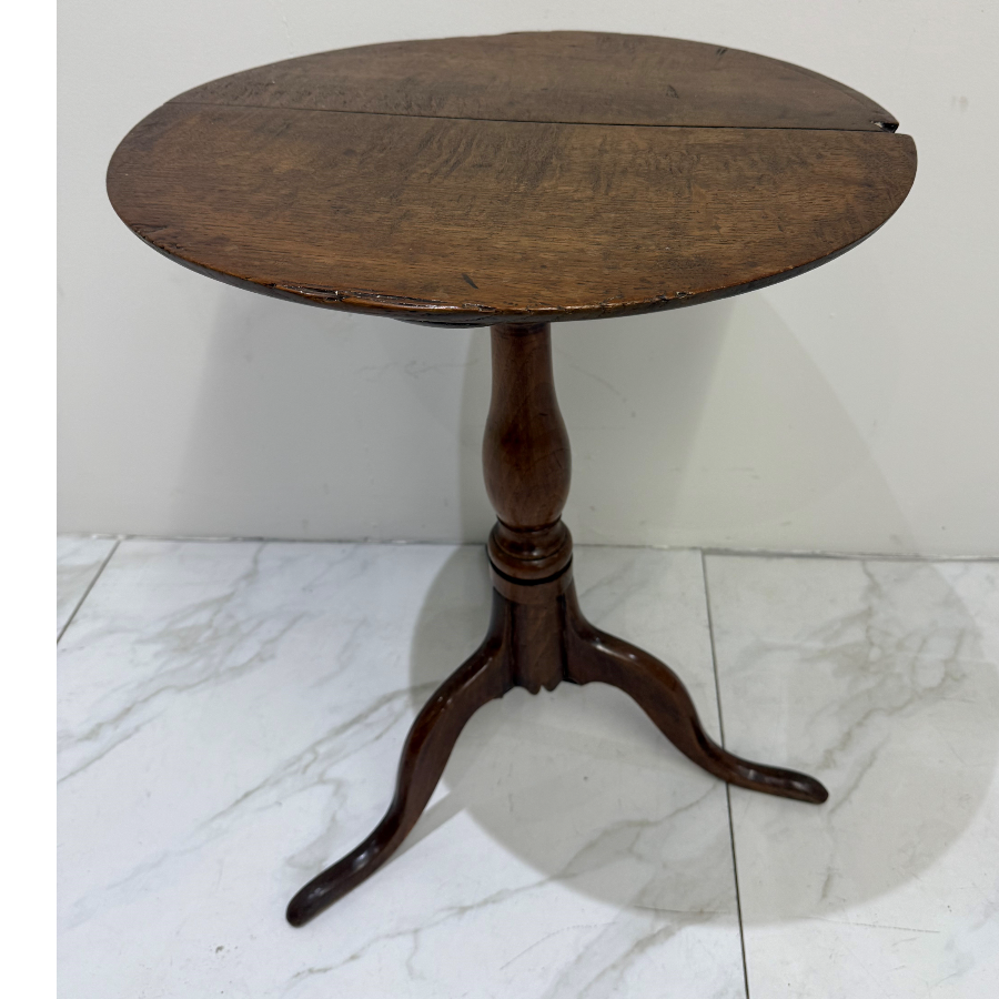 Antique Solid Oak Tripod Occasional Table - VIN1170Q