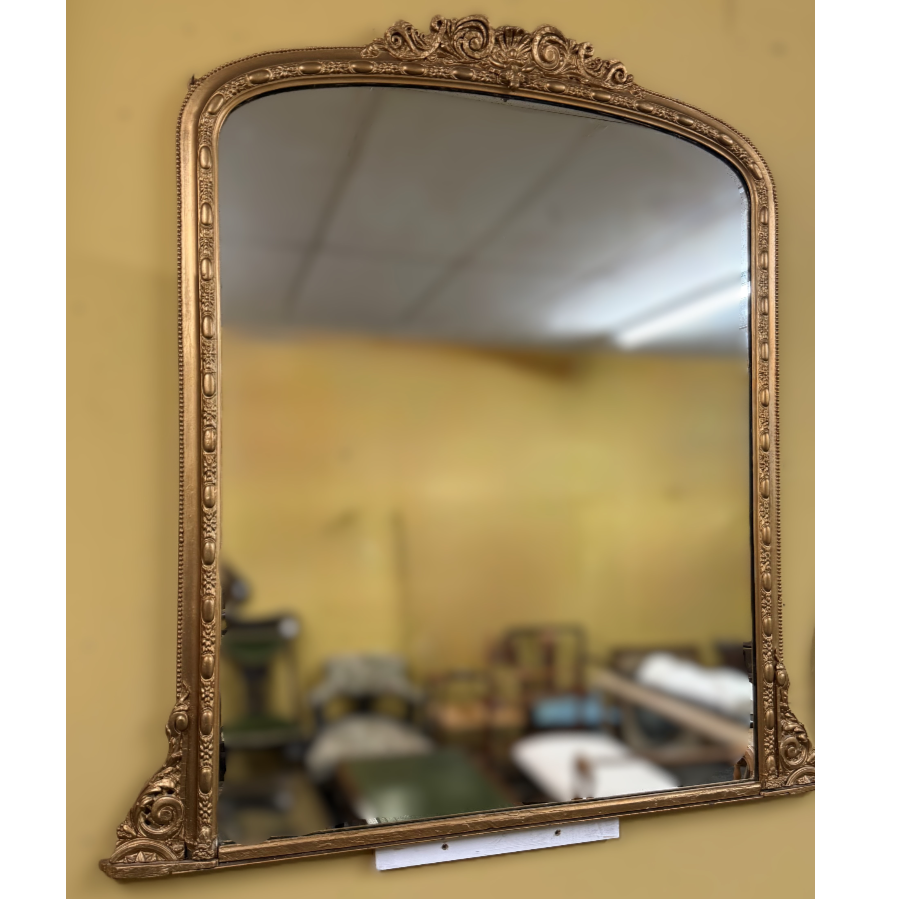 Large Gold Gilt Overmantle Mirror - VIN1148K