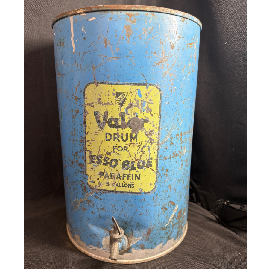 Valor ESSO Blue Paraffin 5 Gallon Drum Barrel with Tap - VIN1143C