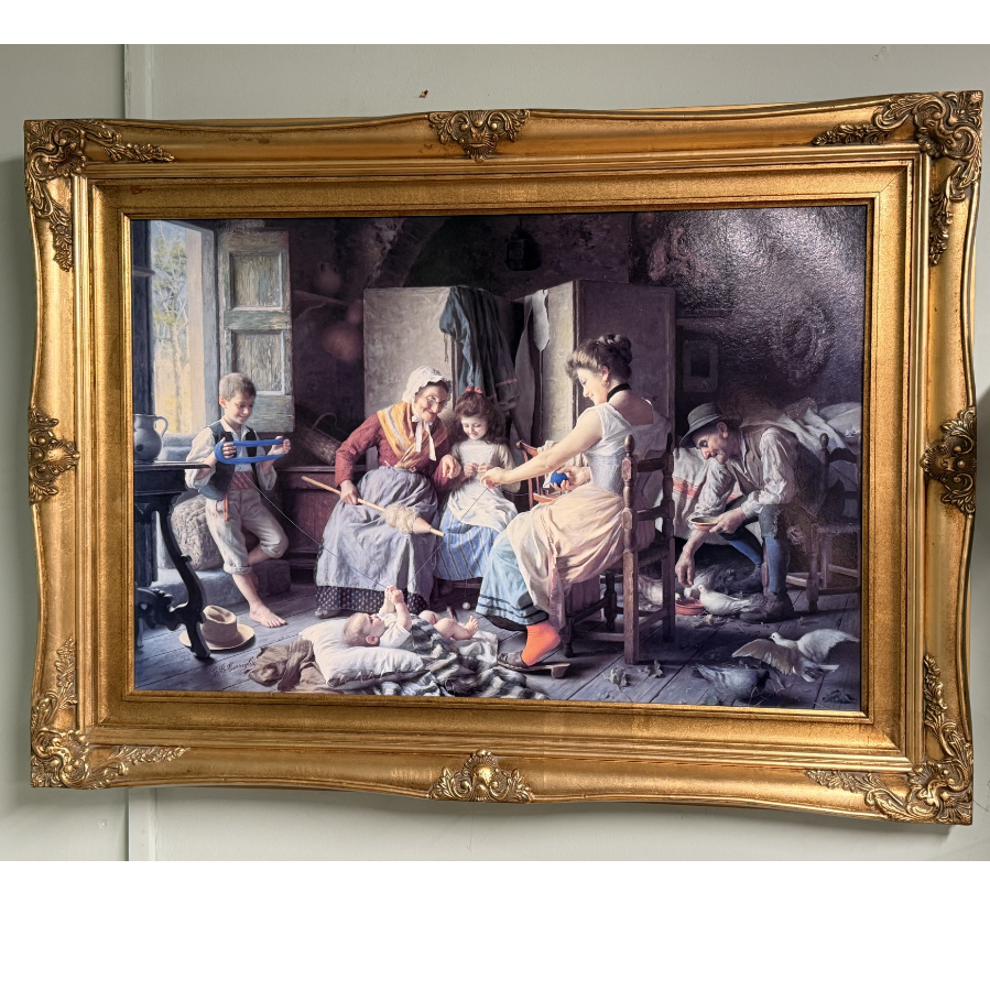 Framed 'The Thread of Life' by Giovanni Battista Torriglia - VIN958T