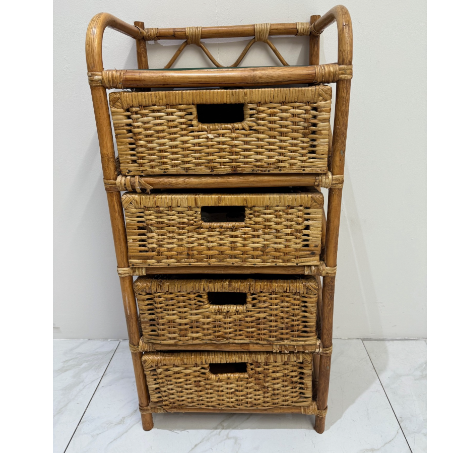 Rattan Chest of 4 Drawers - VIN1181G